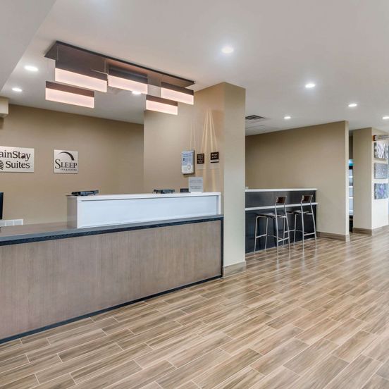 Front desk view of Sleep Inn and Suites Bricktown - near Medical Center