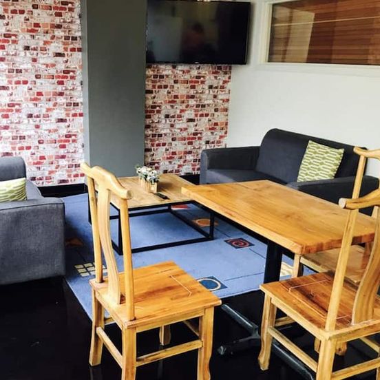 Living room view of Aura Hotel