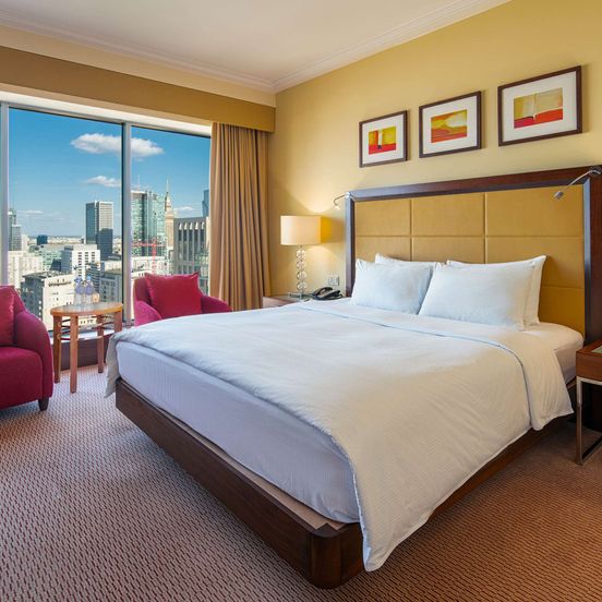 Bedroom view of Hilton Warsaw City