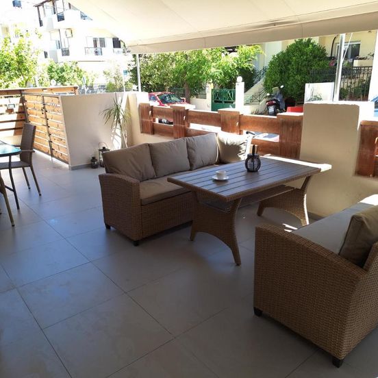 Balcony view of modern apt near Heraklion-airport & sea