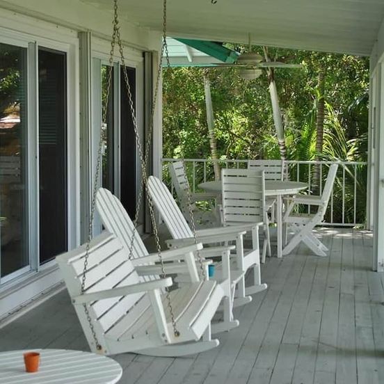 Patio view of Charming 2 Bedroom Upstairs Home with Bay Views