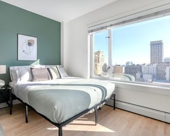 Ideal Nob Hill Studio w/ Sauna, Gym, near Union Square, by Blueground - سان فرانسسكو - غرفة نوم