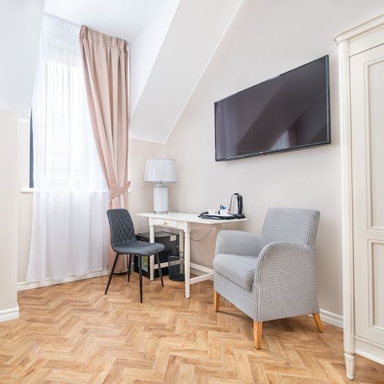 Bedroom view of Forums Boutique Hotel