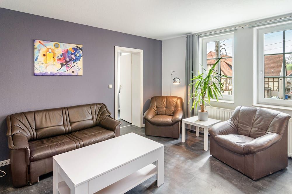 Ferienwohnung am West-östlichen Tor - دودرستادت - غرفة معيشة