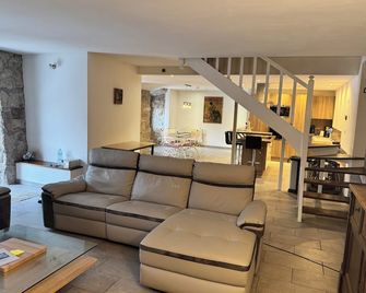 La Maison des Pierres Ardèchoises facing the Loire River - Cros-de-Géorand - Sala de estar