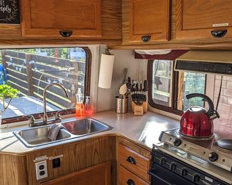 Frolander Bay Resort - Glamping Trailer - Powell River - Kitchen