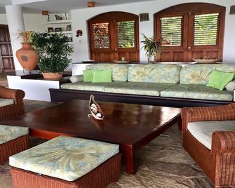 Enjoy magnificent sunsets and ocean views, walking distance to the beach. - Las Terrenas - Living room