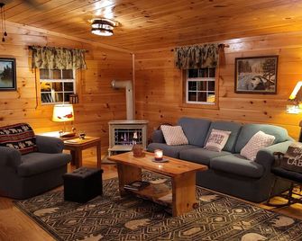 Camp Navarac, a cozy waterfront ski retreat just 6 miles from Bristol Mountain. - Canandaigua - Living room