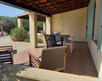 Gîte BleuLe soleil souriant - Banne - Patio