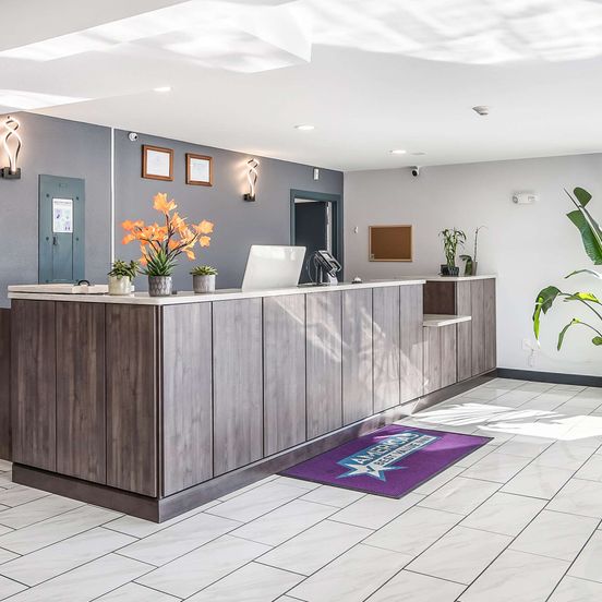 Front desk view of Americas Best Value Inn East Peoria