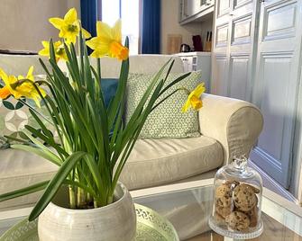 Charming stone cottage with sauna, pool, near the Grand Colombier and lakes - Artemare - Living room