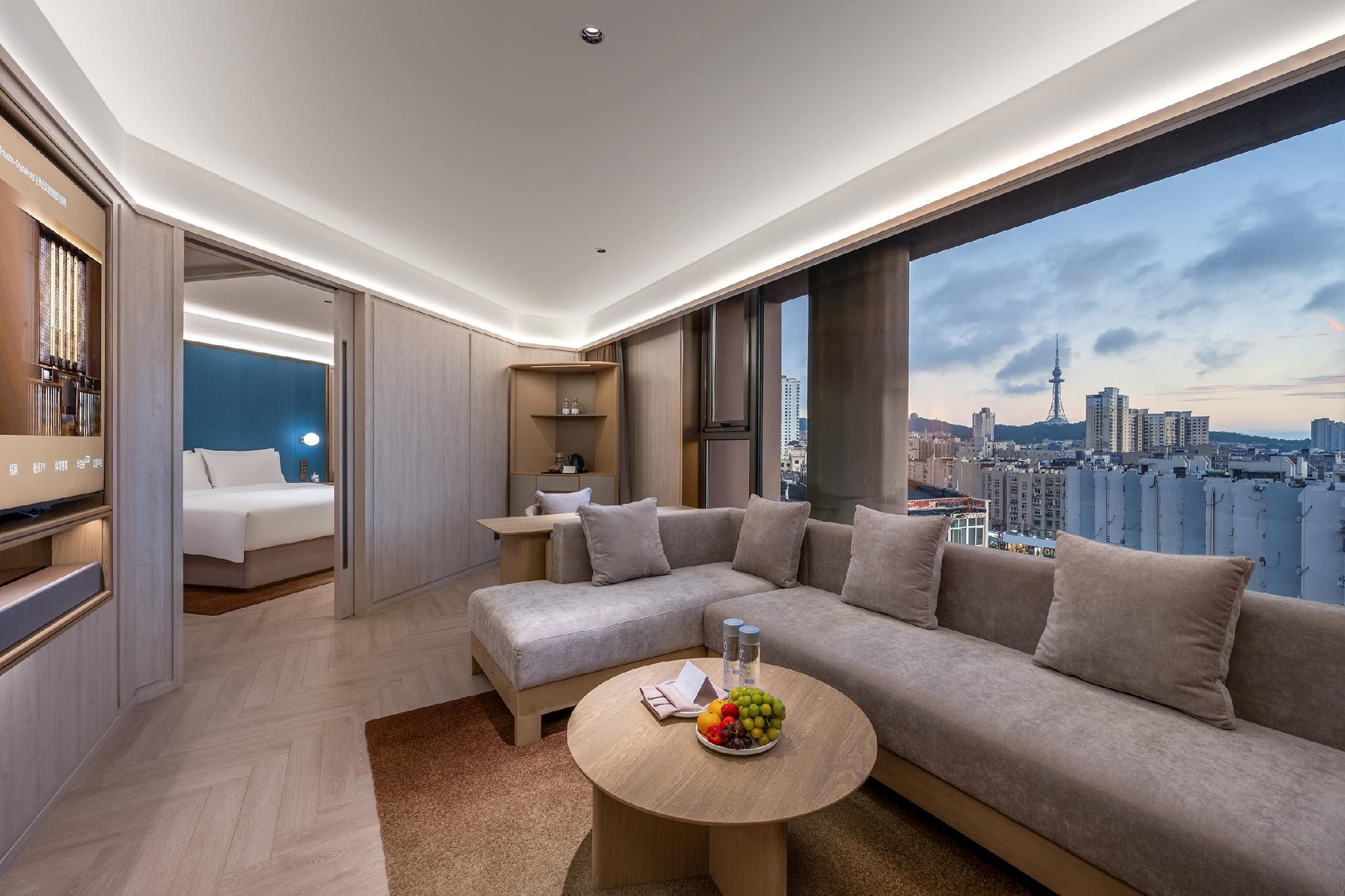 Crystal Orange Qingdao Taidong Pedestrian Street Yan'an Third Road Hotel - تشينغداو - غرفة نوم
