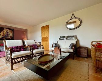 Charming Cottage with Panoramic Valley Views, Fireplace, and Baby Equipment in Tranquil Village - Retournac - Sala de estar