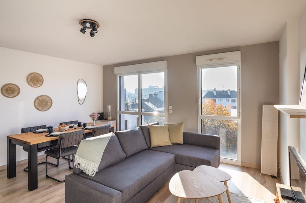 Le Cocon Voltaire - Appartement 2 chambres avec parking - Mabilais - רן - סלון