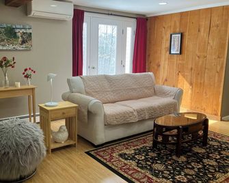 Cozy 1-bedroom efficiency apartment in serene Lebanon with AC and gym space. - Lebanon - Sala de estar