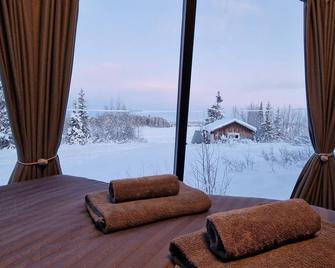 Aurora River Camp Glass igloos & cabins - Kiruna - Camera da letto
