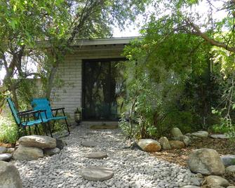 Palm trees, pool in Northwest Tucson next to Catalina mountains, Southwest shops - Casas Adobes - Patio