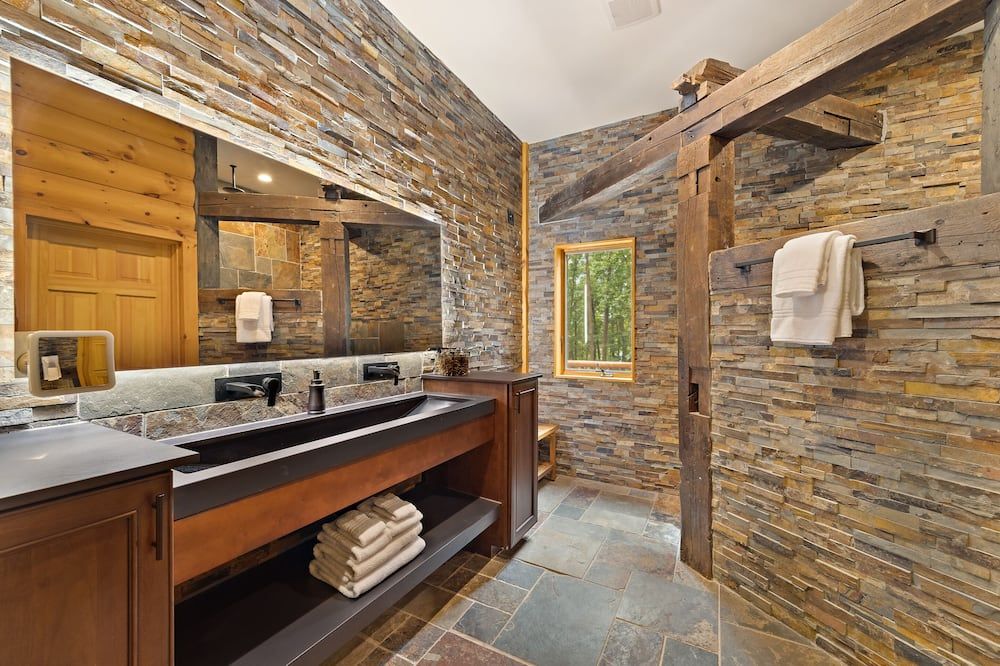 Bathroom view of Cabin, Pool, Hot Tub, Lake, Wineries and Mountains Oh My!
