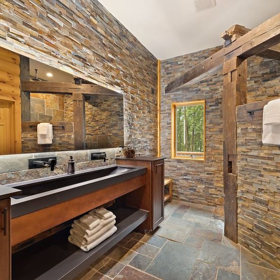 Bathroom view of Cabin, Pool, Hot Tub, Lake, Wineries and Mountains Oh My!