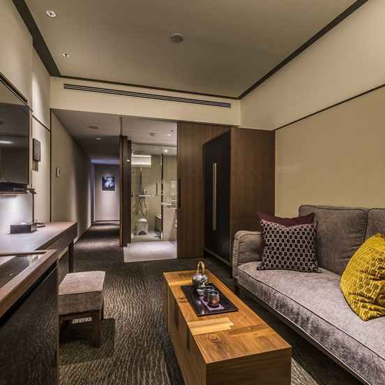 Living room view of Solaria Nishitetsu Hotel Kyoto Premier