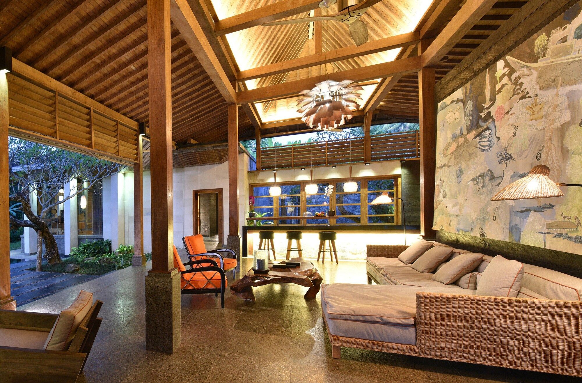 تشابونج سيبالي ريزورت - اوبود - غرفة معيشة