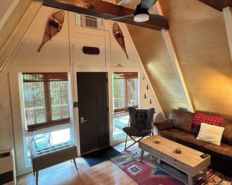 Adirondack Cozy Chalet Private & 3 Minutes to Whiteface Mountain. Pet Friendly. - ويلمنغتون (نيويورك) - غرفة معيشة