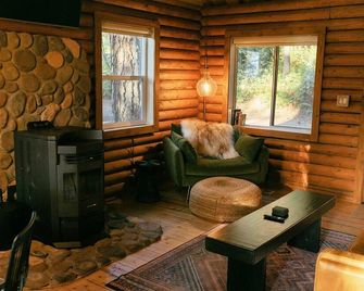 Modern romantic 2-bed log cabin in the forest - Garden Valley - Living room