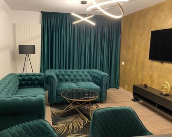 Charming 1-Bed Apartment in Brasov - 布拉索夫 - 客廳