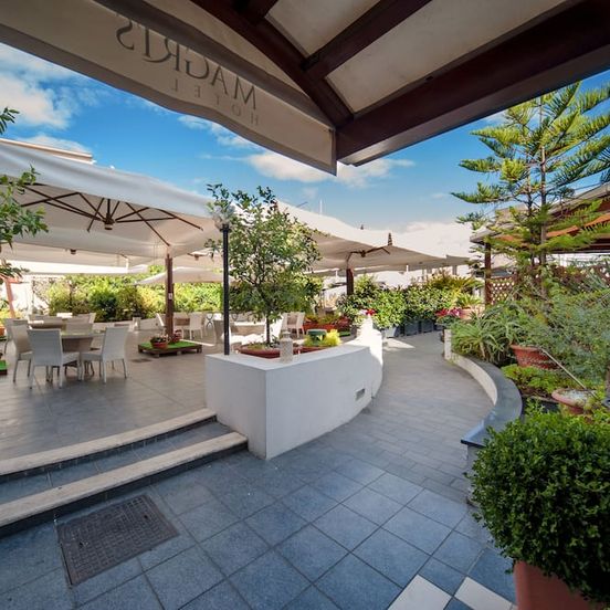 Patio view of Magri's Hotel