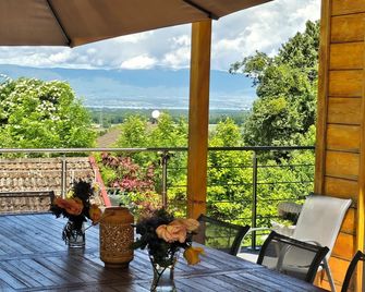 Wooden house between lake and mountains with indoor pool - Saint-Cergues - Balkon
