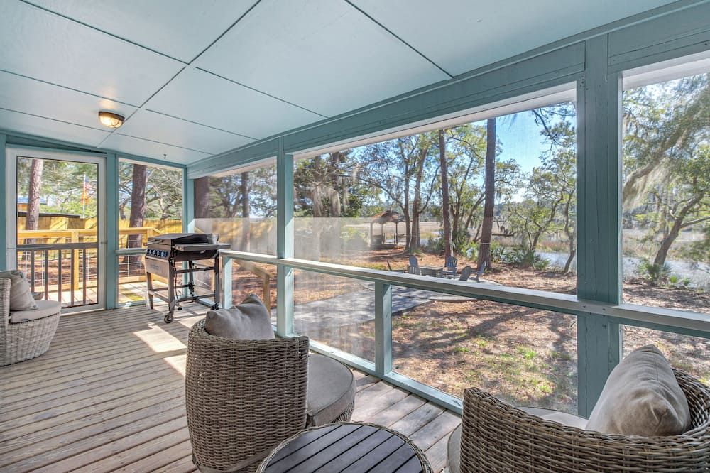 Outdoor Oasis + Tidal Creek Views: Yemassee Escape - Yemassee - Balkon