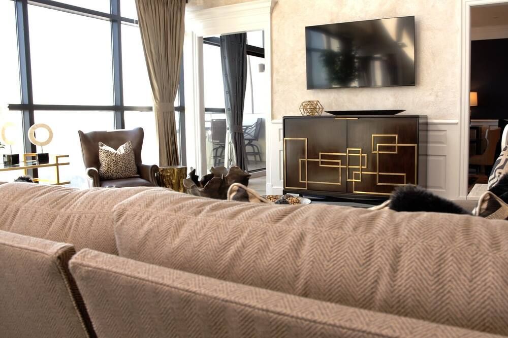 Living room view of Stunning Penthouse 15-B Located In Historic Market Square.