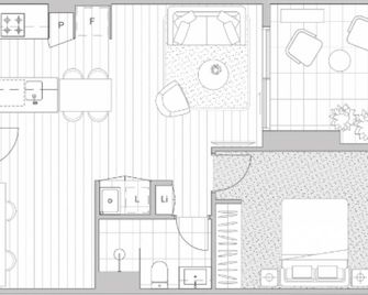 Southbank 1-Bed Resort with Study, Pool and Gym - Melbourne - Floorplan