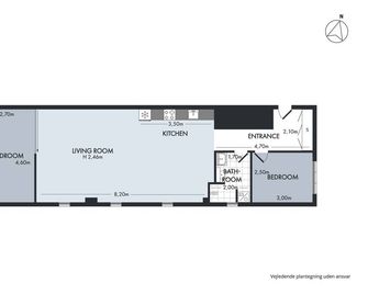 Haven - Popular 2-bdr Apt in Central Copenhagen - Copenhague - Floorplan