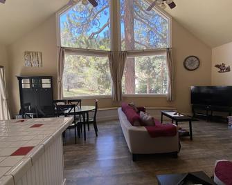 Wrightwood chalet with a/c, fireplace, elevated deck and beautiful views. - Wrightwood - Sala de estar