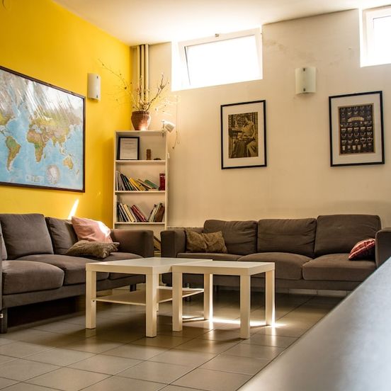 Living room view of Hi Hostel Zagreb