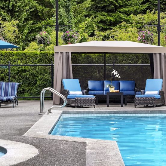 Pool view of Fairmont Chateau Whistler Gold Experience