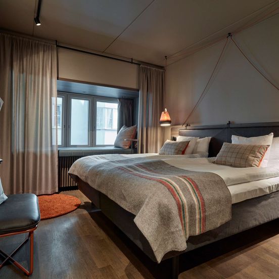 Bedroom view of Downtown Camper by Scandic