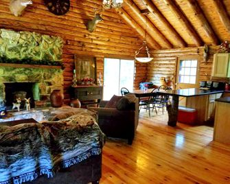 Charming Log Cabin Getaway with Private Hot Tub near Decatur, Illinois - Decatur - Living room