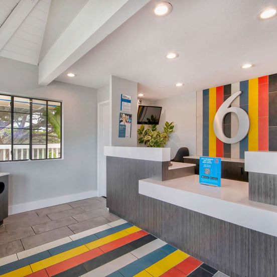 Front desk view of Motel 6 Monterey Marina