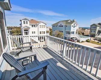 Semi-Oceanfront, Ocean Views, Private Pool, Rec Room, Hot Tub, Os5f, On Island Time - Corolla - Balcony