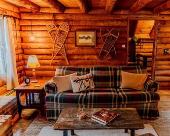 Rustic Log Cabin w/ Modern Updates - Close to Stowe - Steps from LV Rail Trail - Hyde Park - Living room