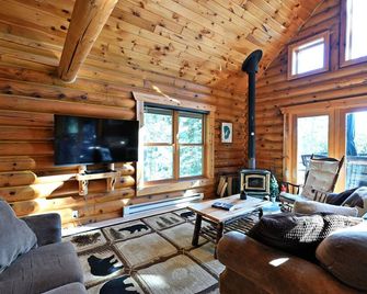 Lakefront Log Cabin located directly on UTV and snowmobile trails! - Solon Springs - Living room
