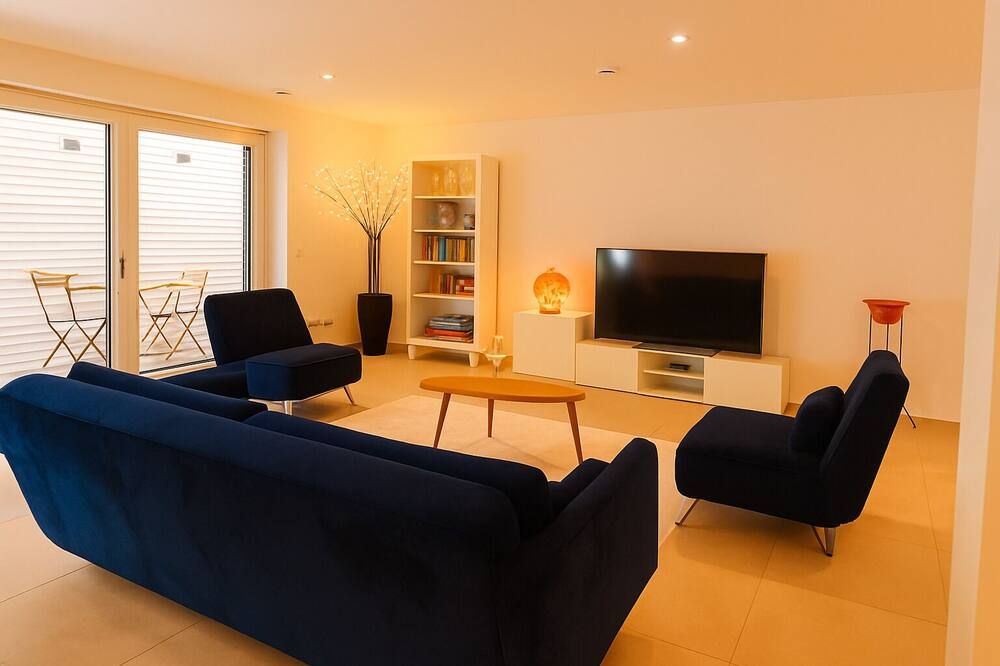 Stylish-Apartment - 100qm | Terrasse | Netflix - ميونخ - غرفة معيشة