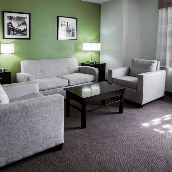 Living room view of Sleep Inn Rockford I-90
