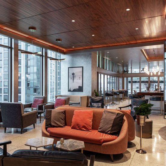 Lounge view of The Charter Hotel Seattle, Curio Collection By Hilton