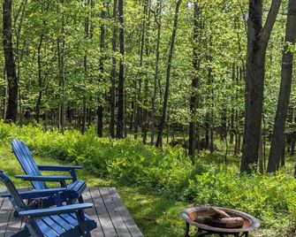 Cozy A-frame cabin surrounded by trees in Keene - Keene - Patio
