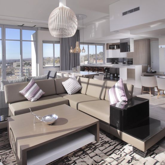 Living room view of The Capital Empire