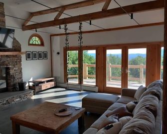 Views for Days A/C Hot Tub Sauna EV charging 6 min to Stratton! - Jamaica - Living room