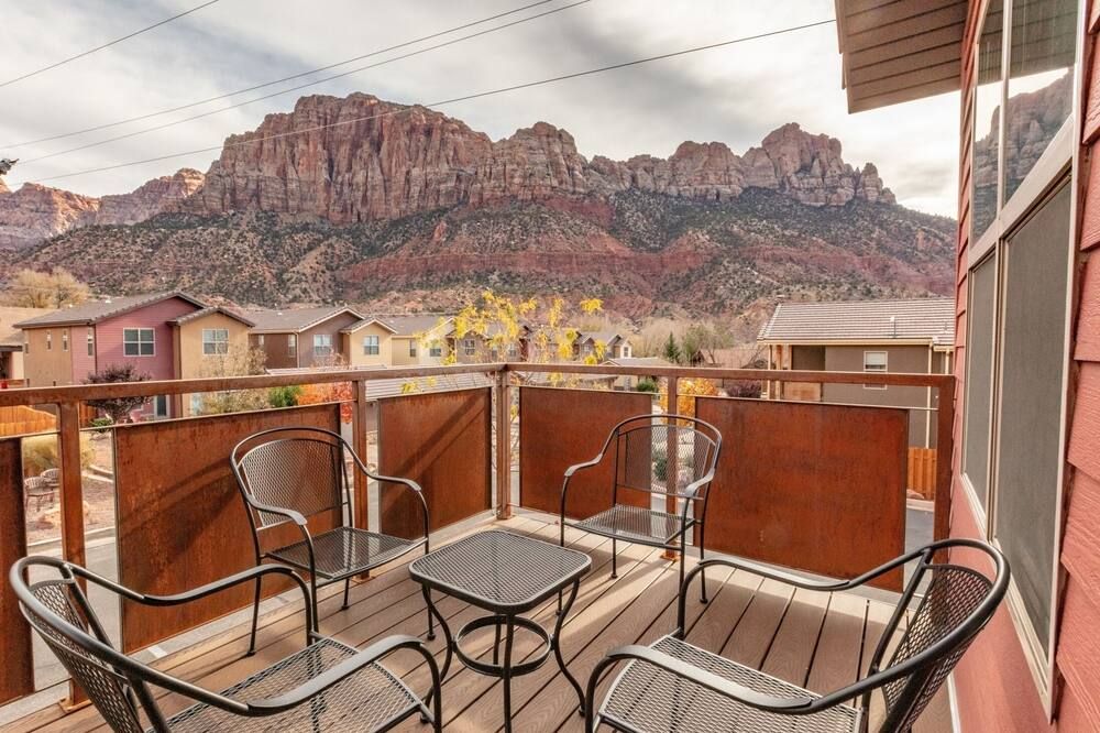 Balcony view of Townhome 4 in Springdale, at Zion National Park